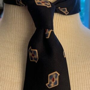 90’s LOUIS,BOSTON LUXURY MODERNIST ABSTRACT BRUTALIST 100% SILK NECKTIE